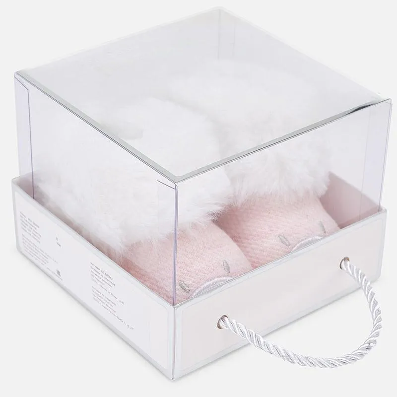 Mayoral Pink Fur Trim Booties