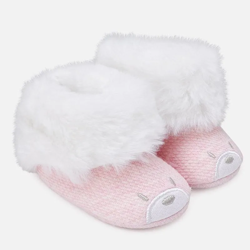 Mayoral Pink Fur Trim Booties