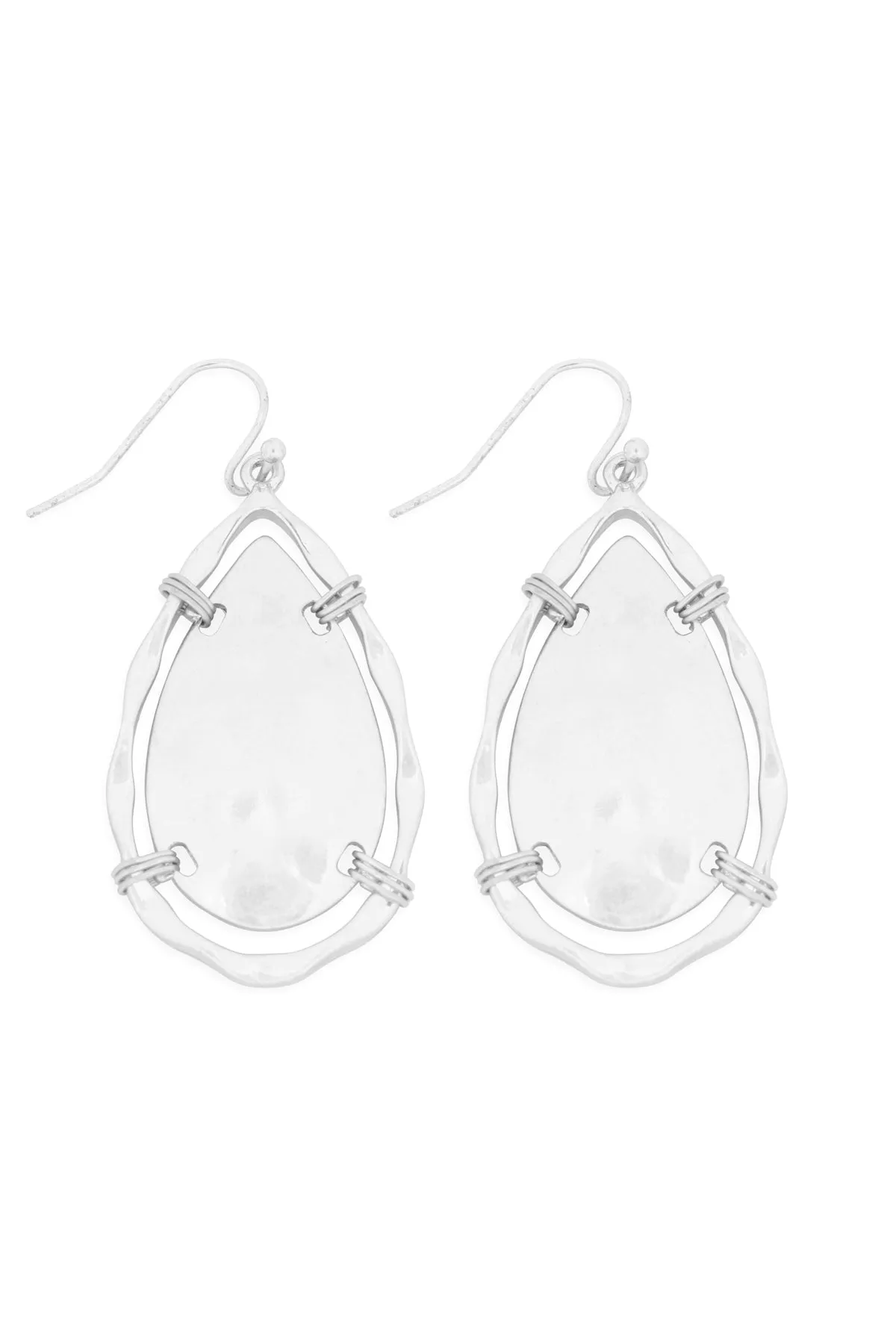 ME3128 - WIRE WRAPPED TEARDROP EARRINGS