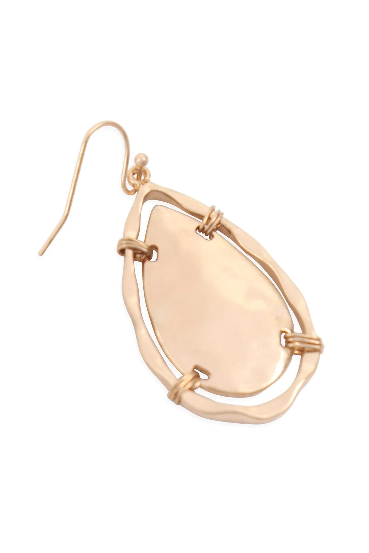 ME3128 - WIRE WRAPPED TEARDROP EARRINGS