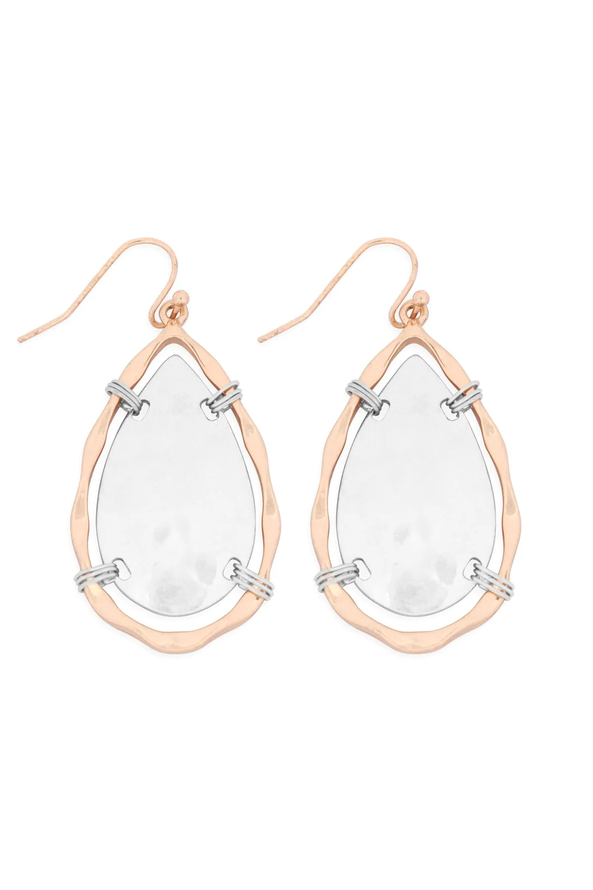 ME3128 - WIRE WRAPPED TEARDROP EARRINGS