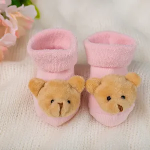 Meia Pata Teddy Bear Booties - Baby Pink