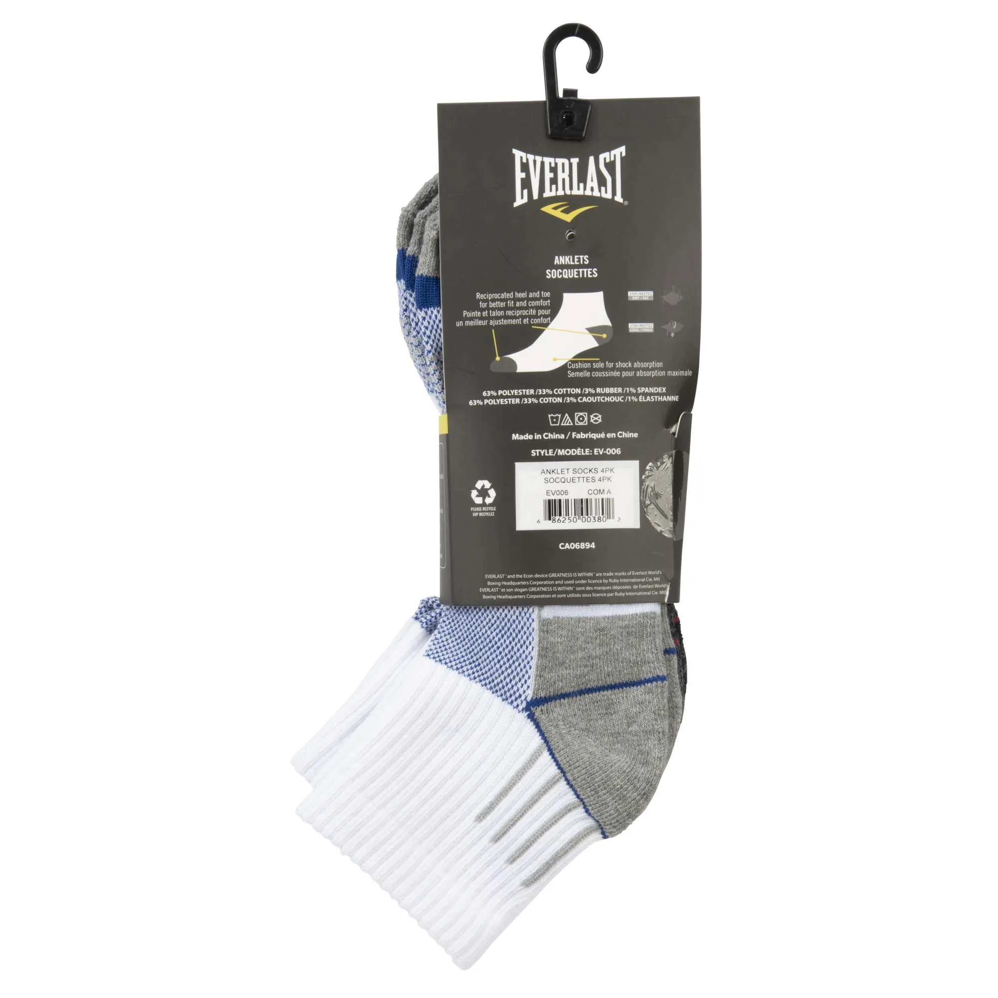 Men's Anklet Socks - 4 Pack