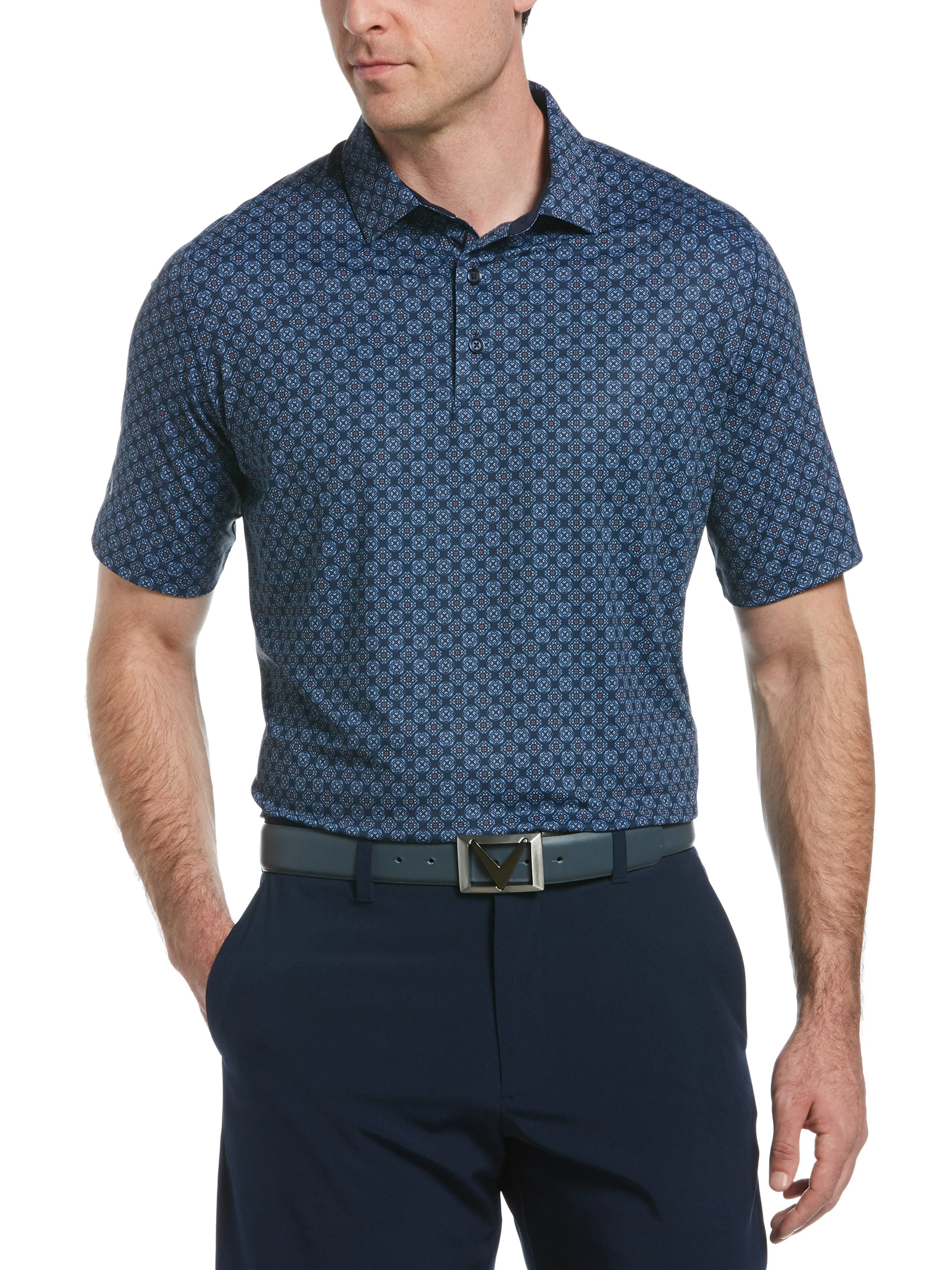 Mens Art Deco Foulard Print Polo