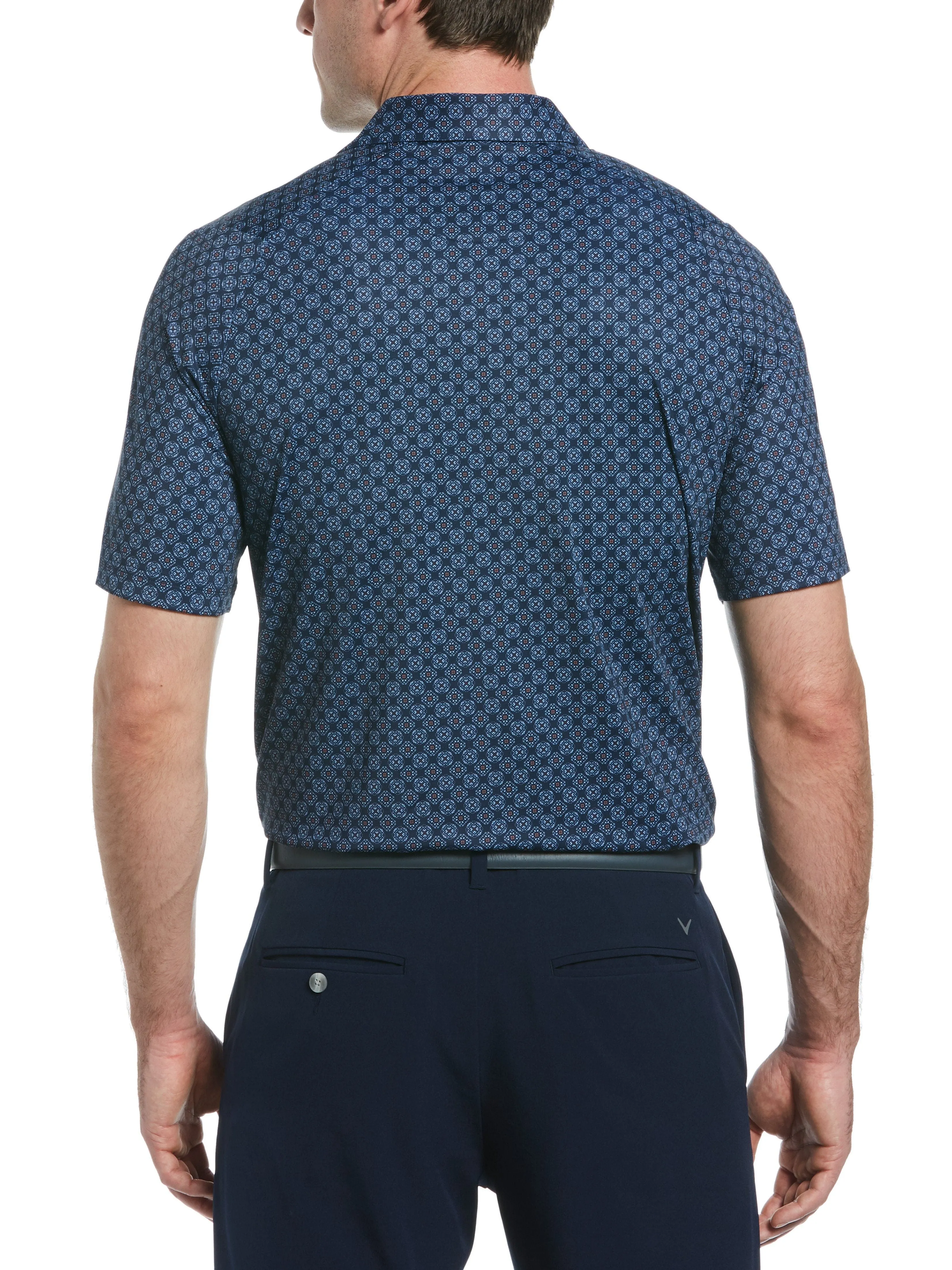 Mens Art Deco Foulard Print Polo