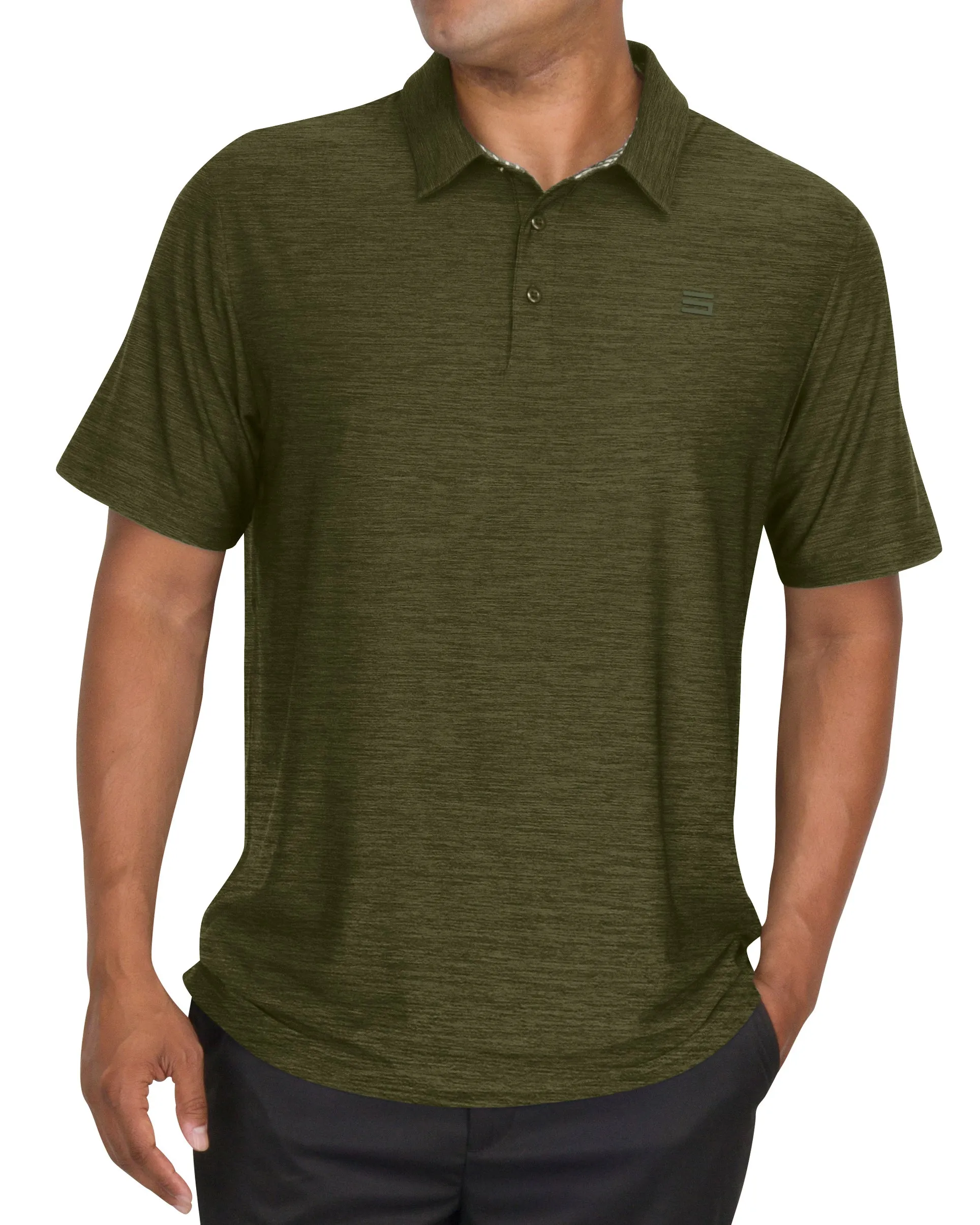 Men’s Big & Tall Heathered Golf Polo Shirt