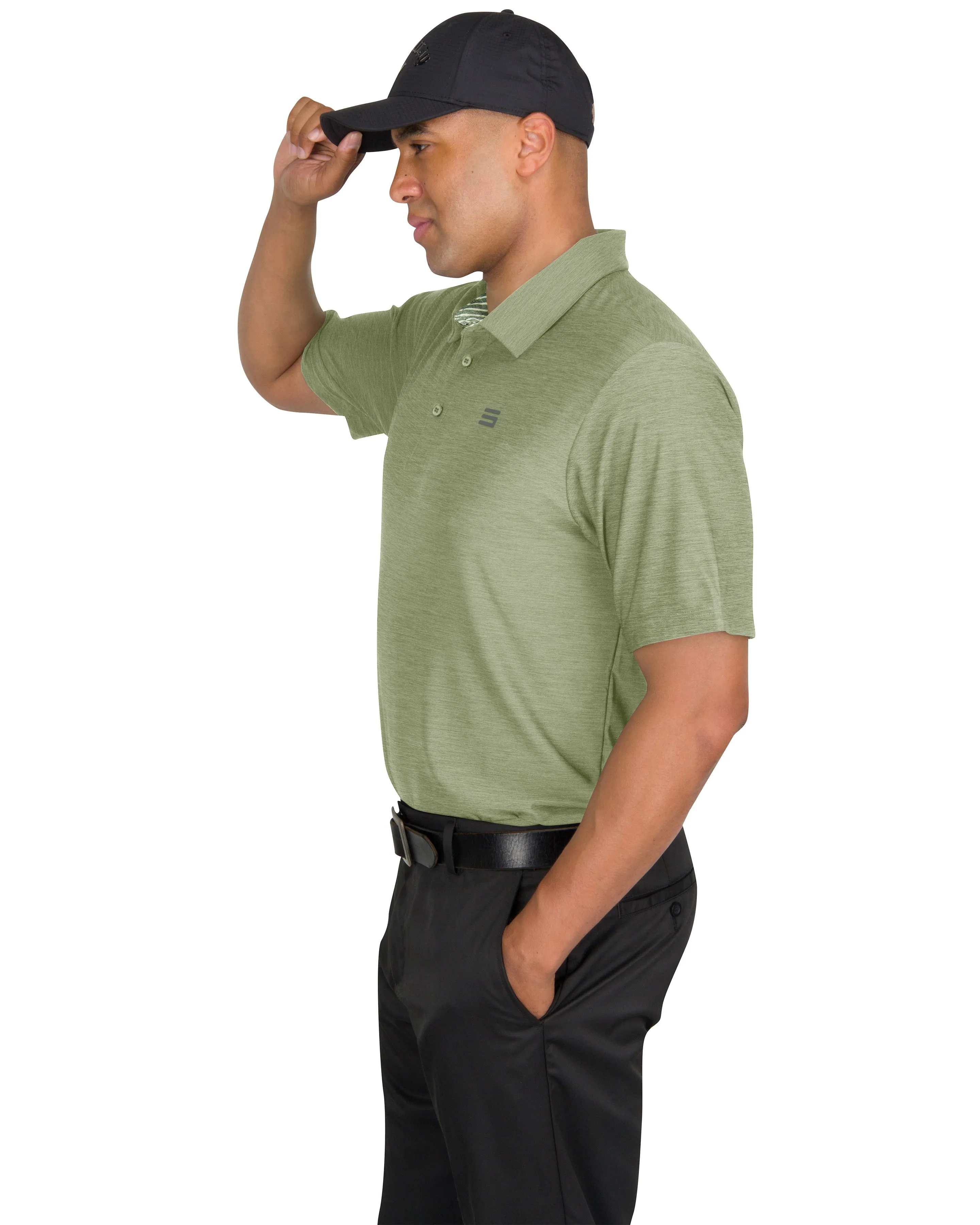 Men’s Big & Tall Heathered Golf Polo Shirt