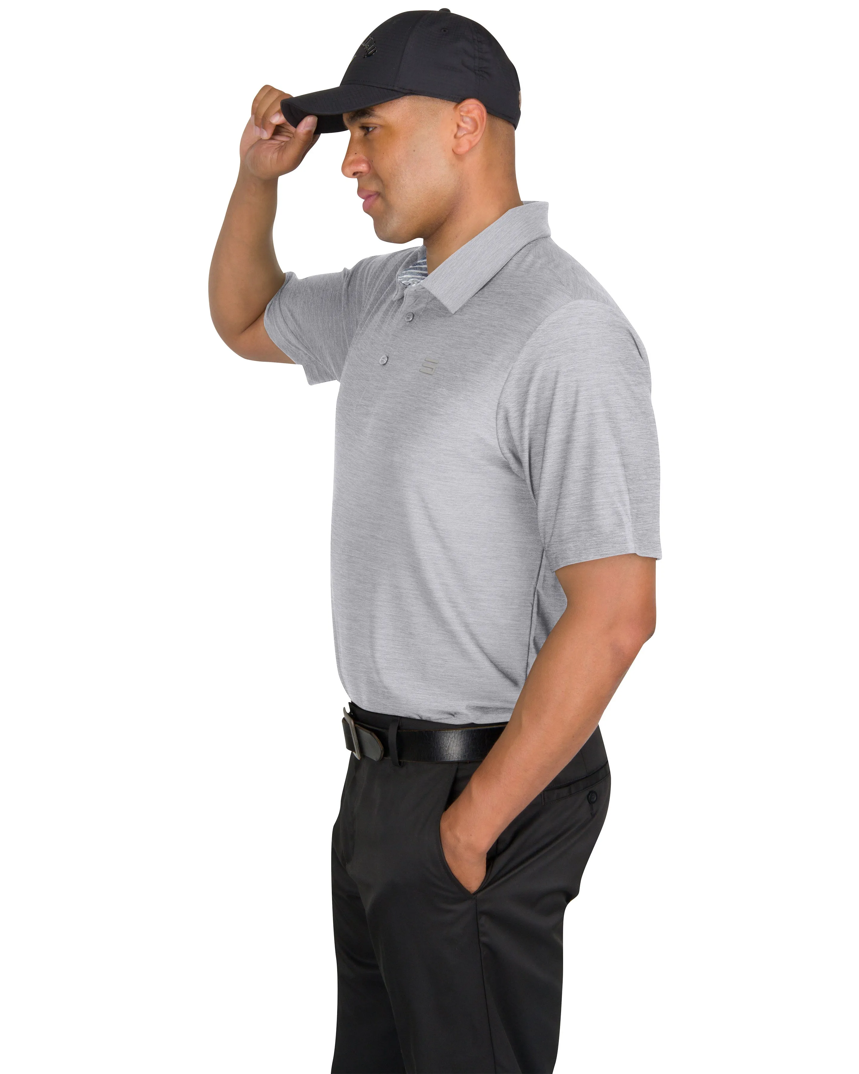Men’s Big & Tall Heathered Golf Polo Shirt