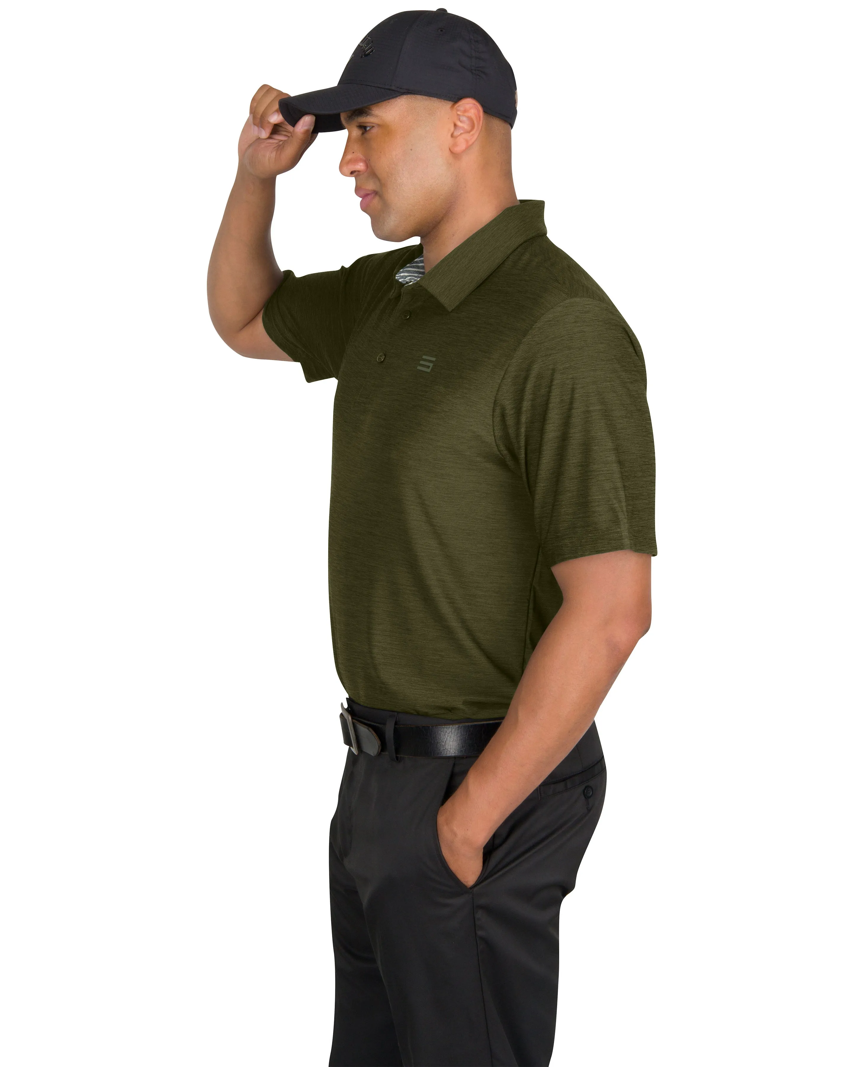 Men’s Big & Tall Heathered Golf Polo Shirt