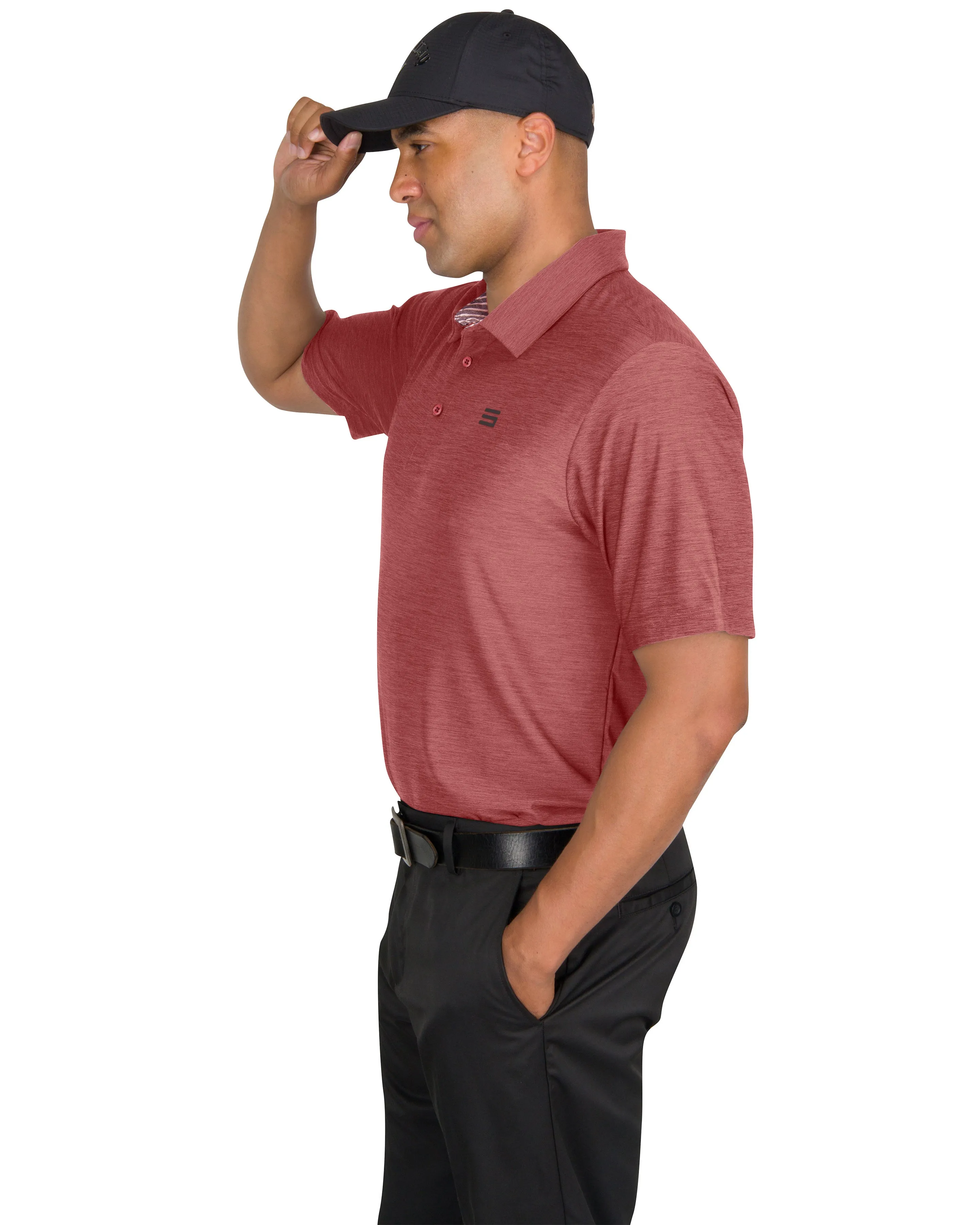 Men’s Big & Tall Heathered Golf Polo Shirt