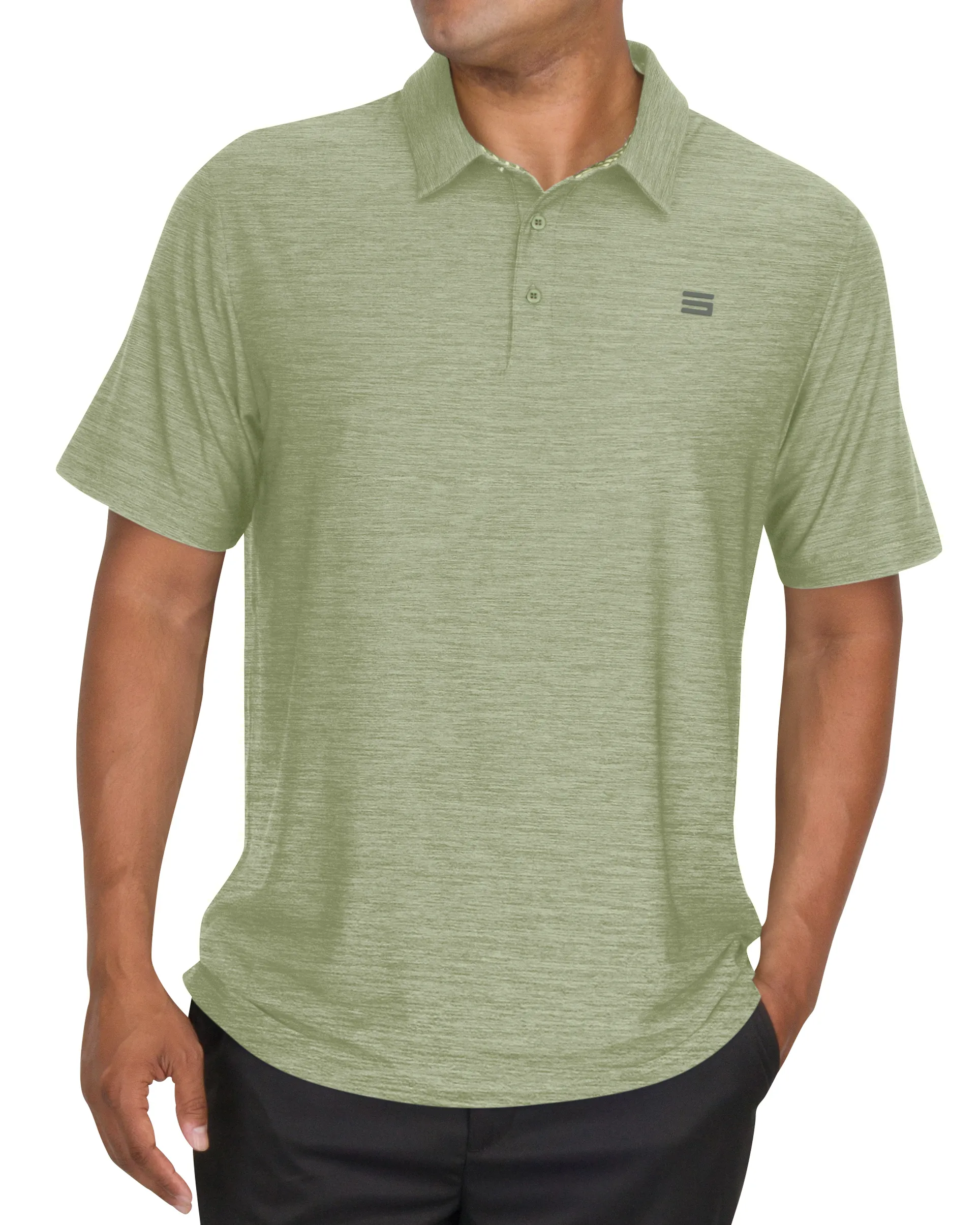 Men’s Big & Tall Heathered Golf Polo Shirt