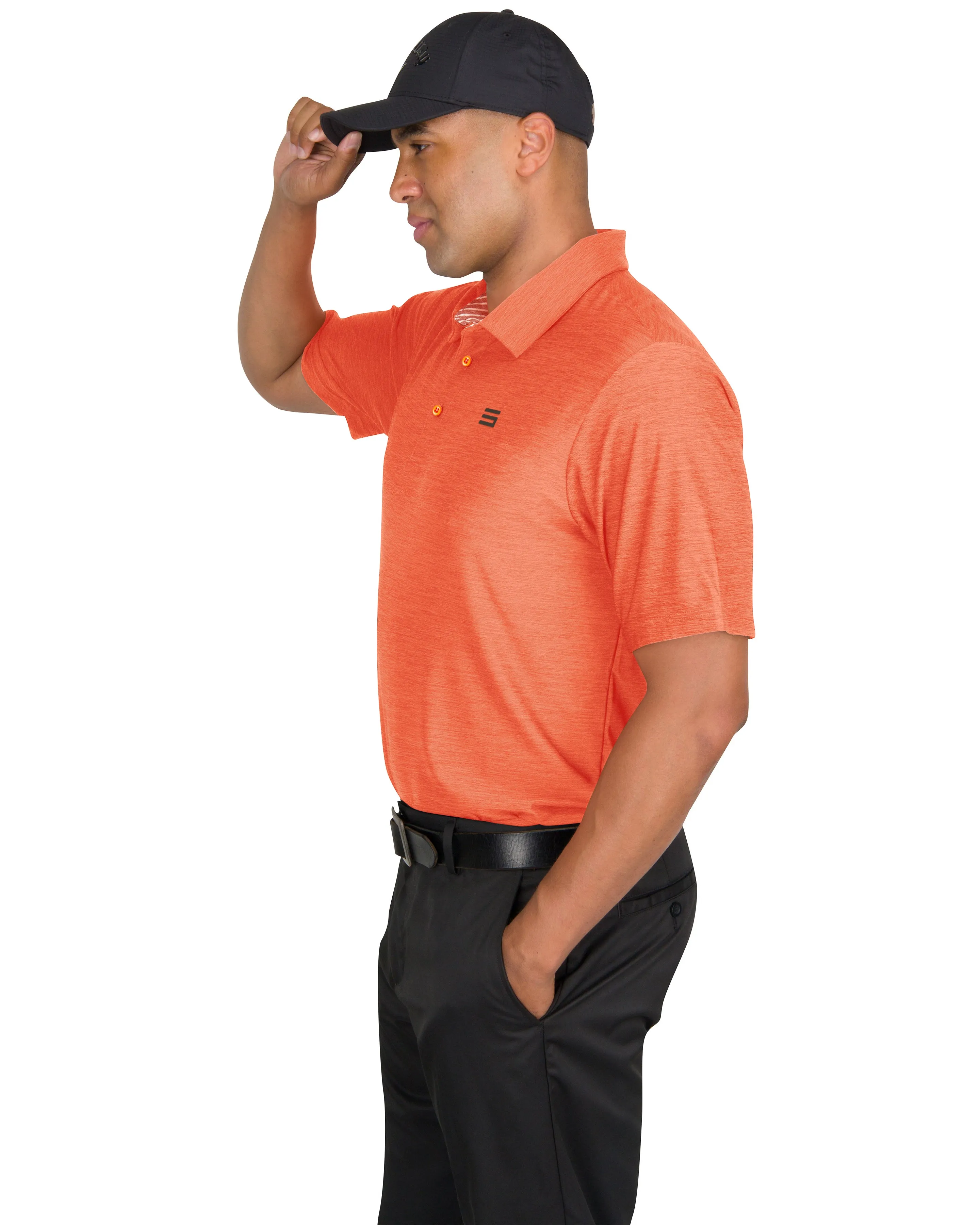 Men’s Big & Tall Heathered Golf Polo Shirt