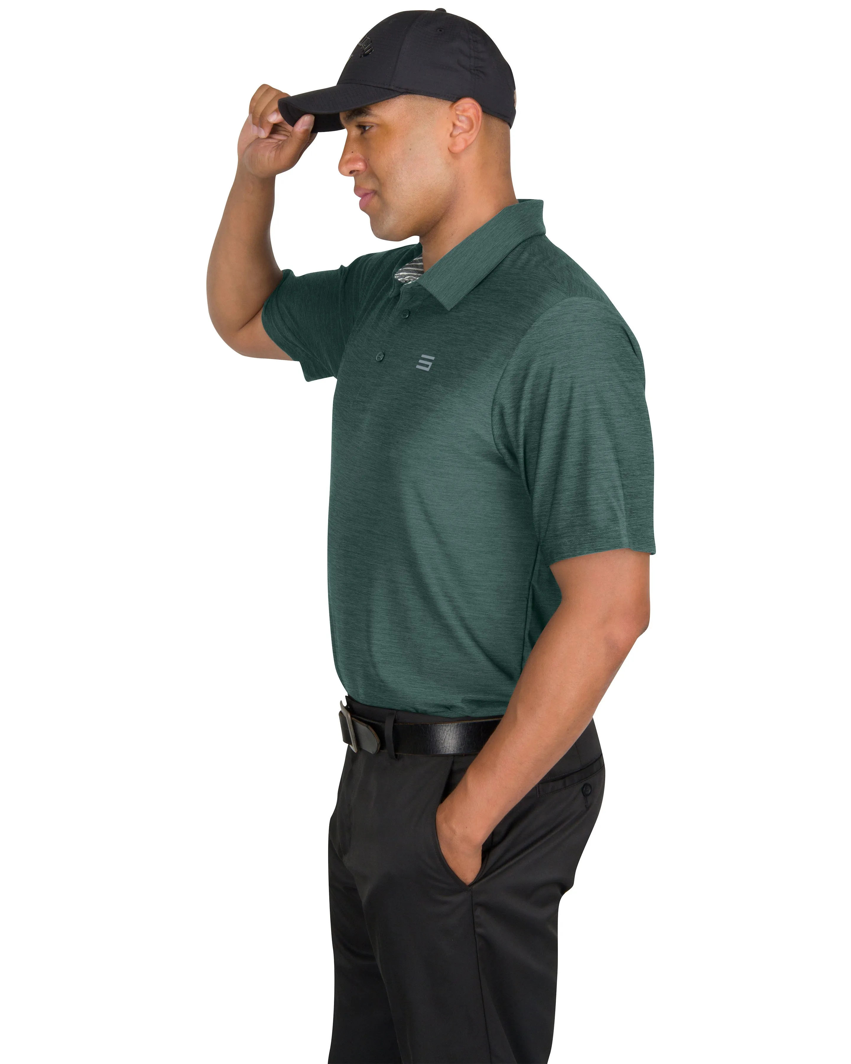 Men’s Big & Tall Heathered Golf Polo Shirt