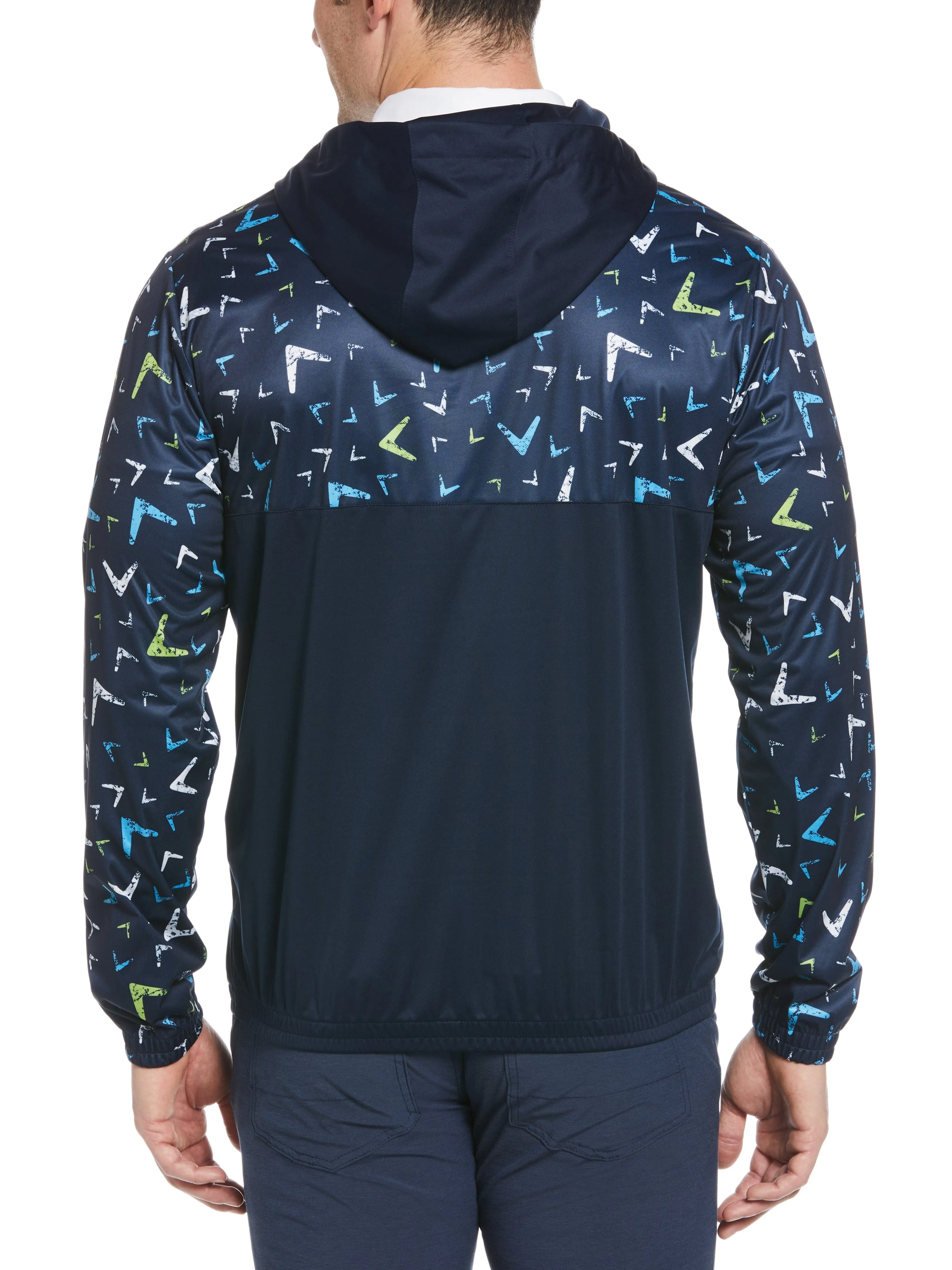 Mens Callaway X Multi-Color Chevron Print 1/4 Zip Golf Hoodie