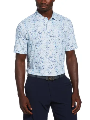 Mens Confetti Print Golf Polo