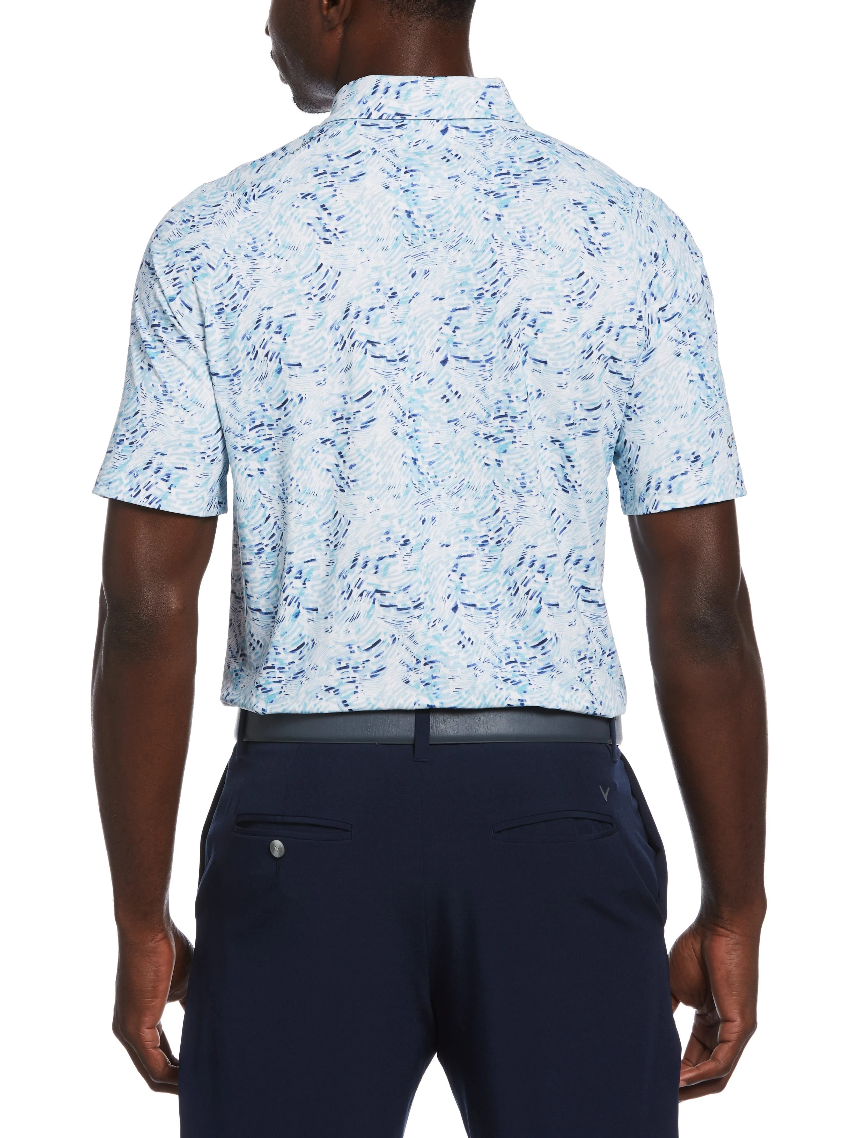 Mens Confetti Print Golf Polo