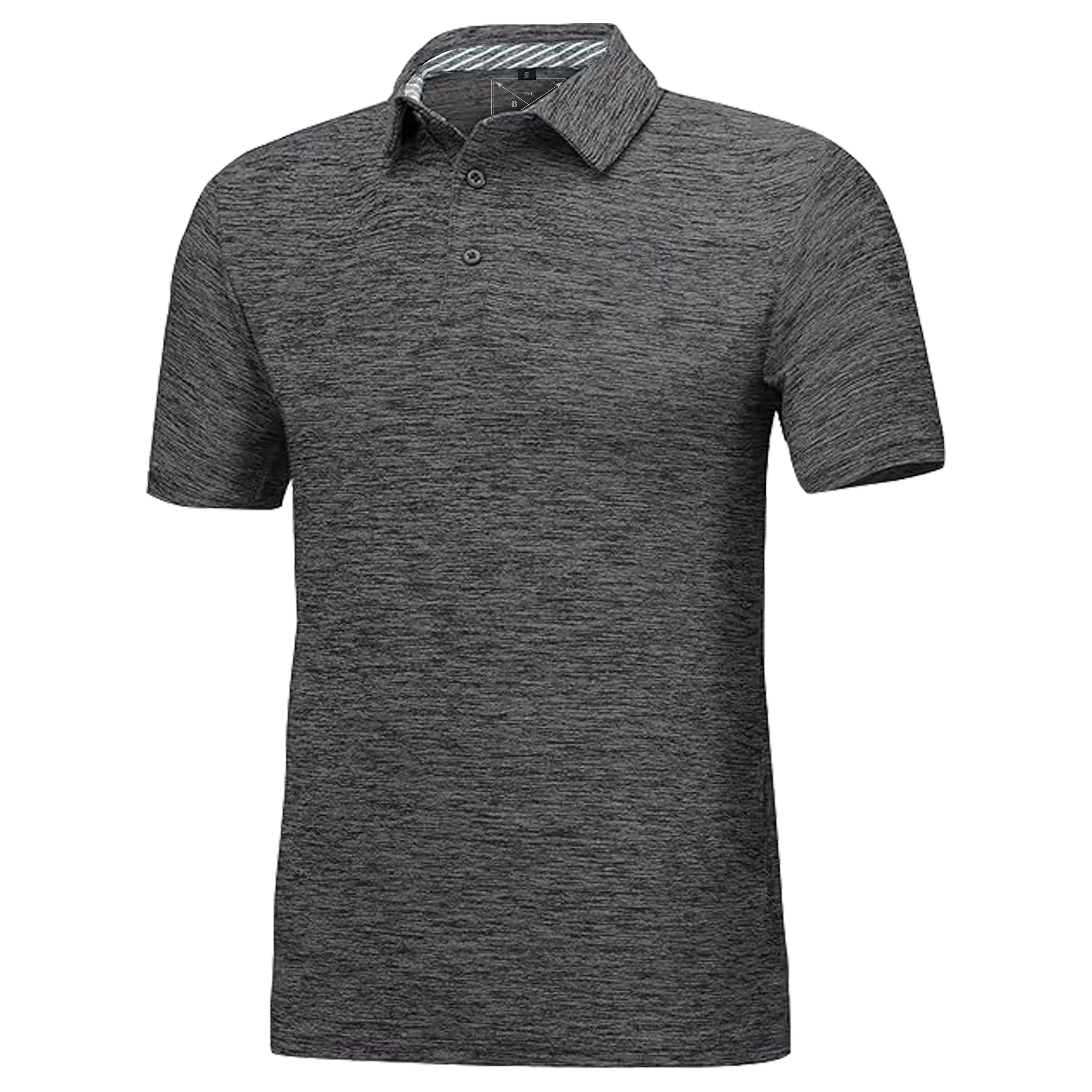 Men's Dry Fit Golf Polo - Charcoal Marl