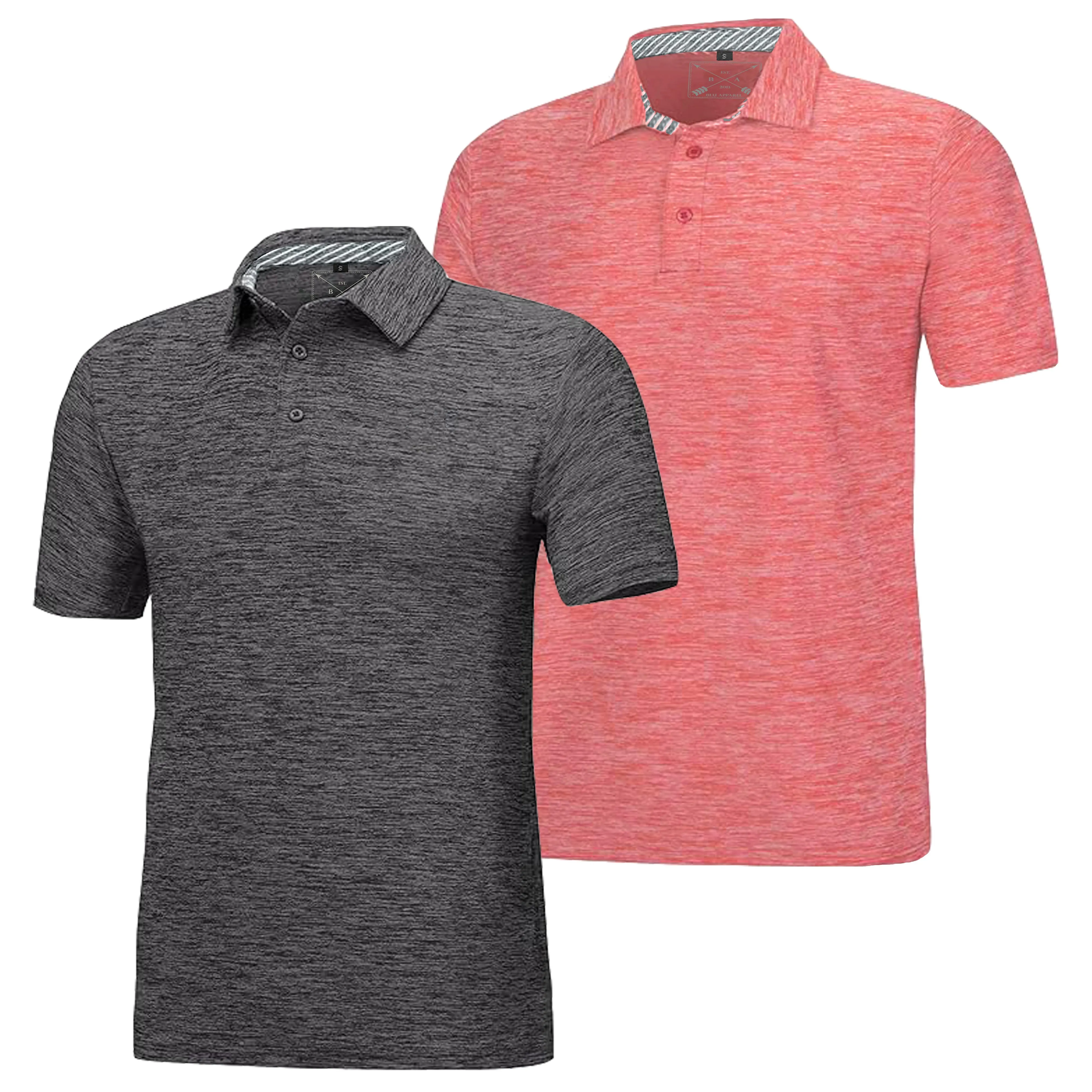 Men's Dry Fit Golf Polo - Charcoal Marl