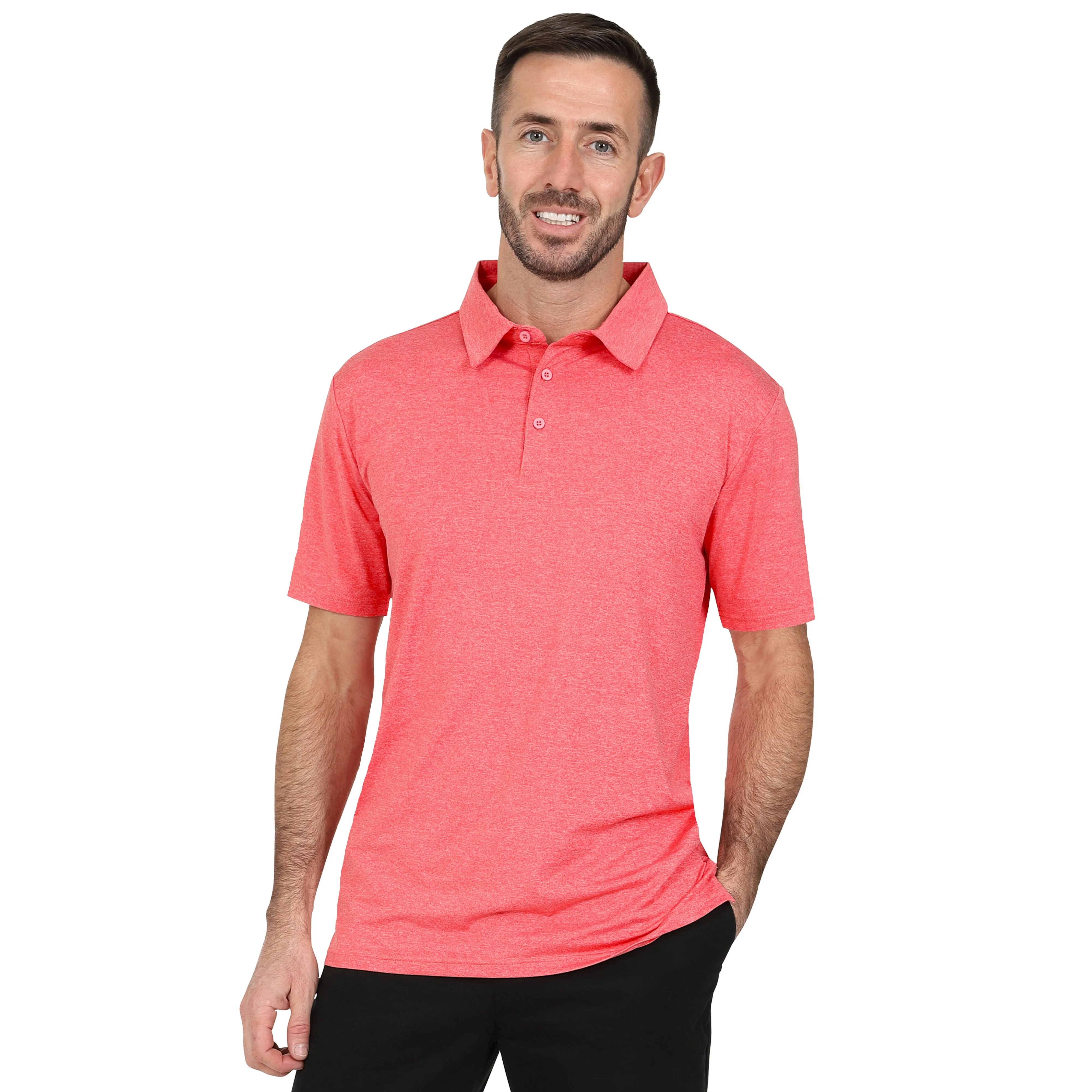 Men's Dry Fit Golf Polo - Charcoal Marl