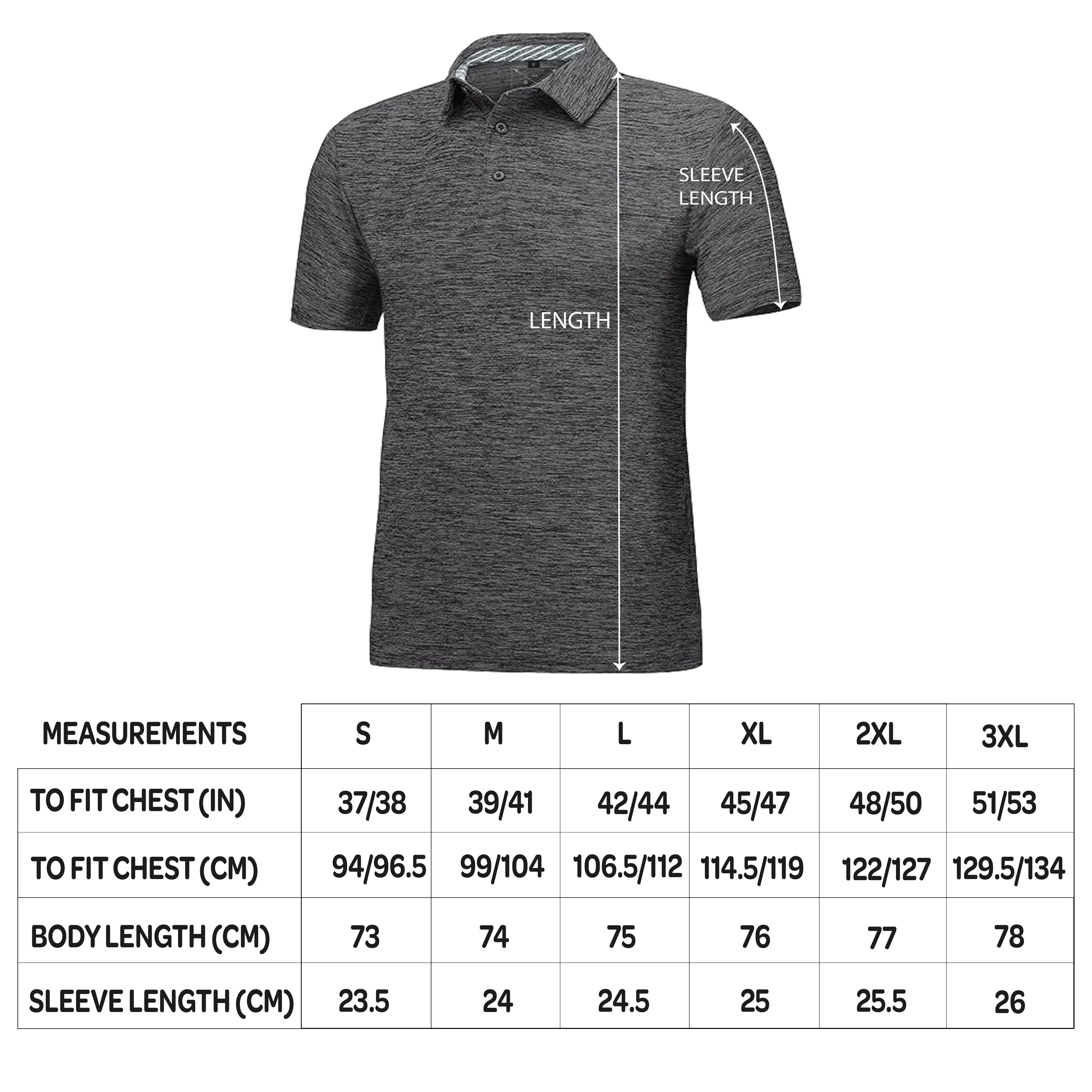 Men's Dry Fit Golf Polo - Charcoal Marl