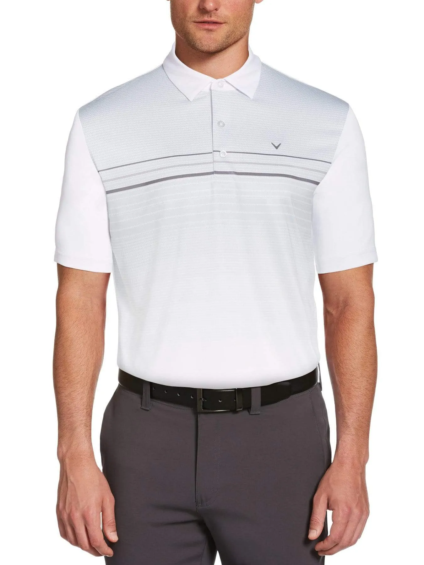 Mens Engineered Stripe Polo