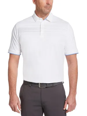 Mens Engineered Textured Chest Print Swing Tech™ Polo