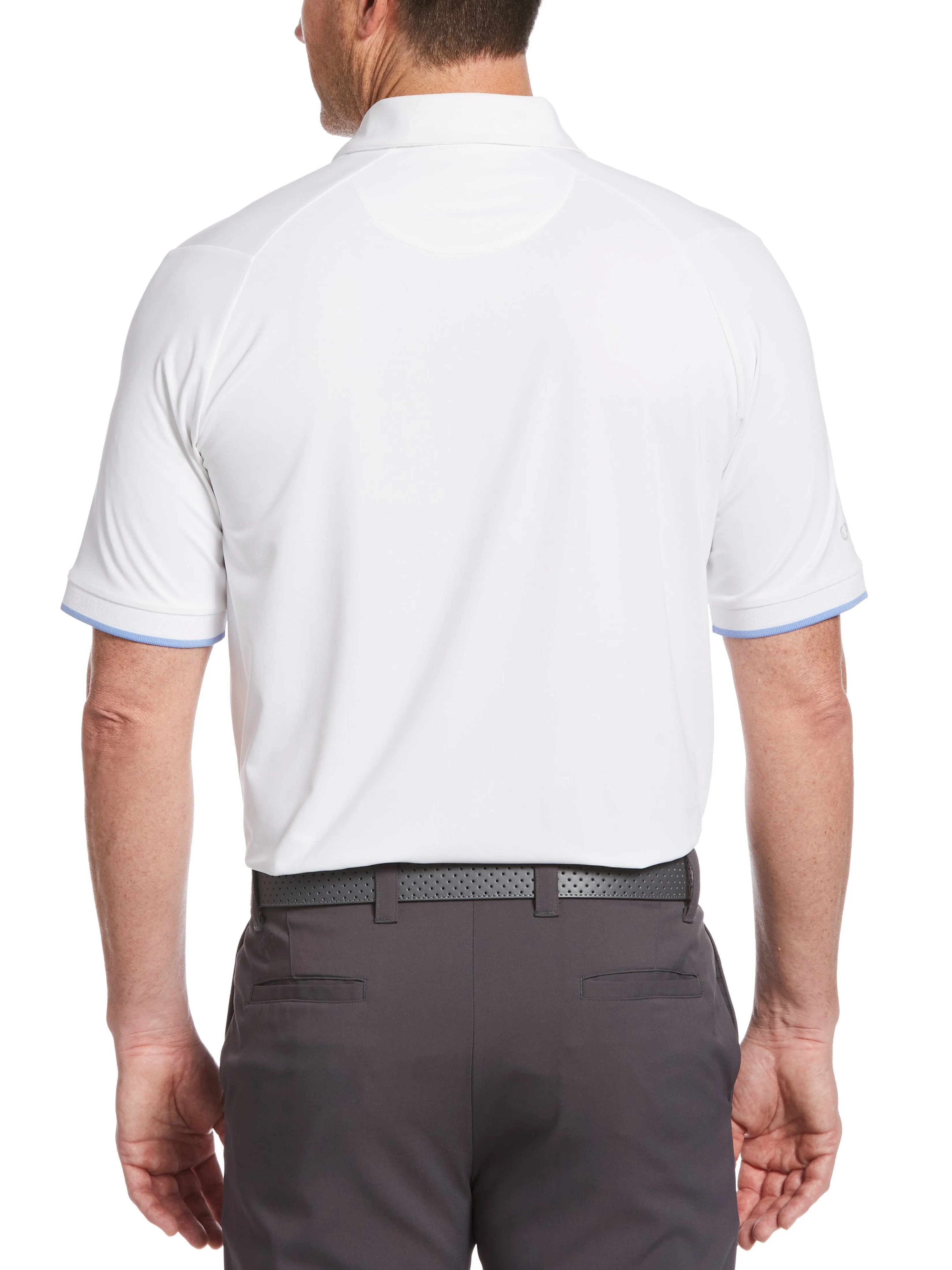 Mens Engineered Textured Chest Print Swing Tech™ Polo