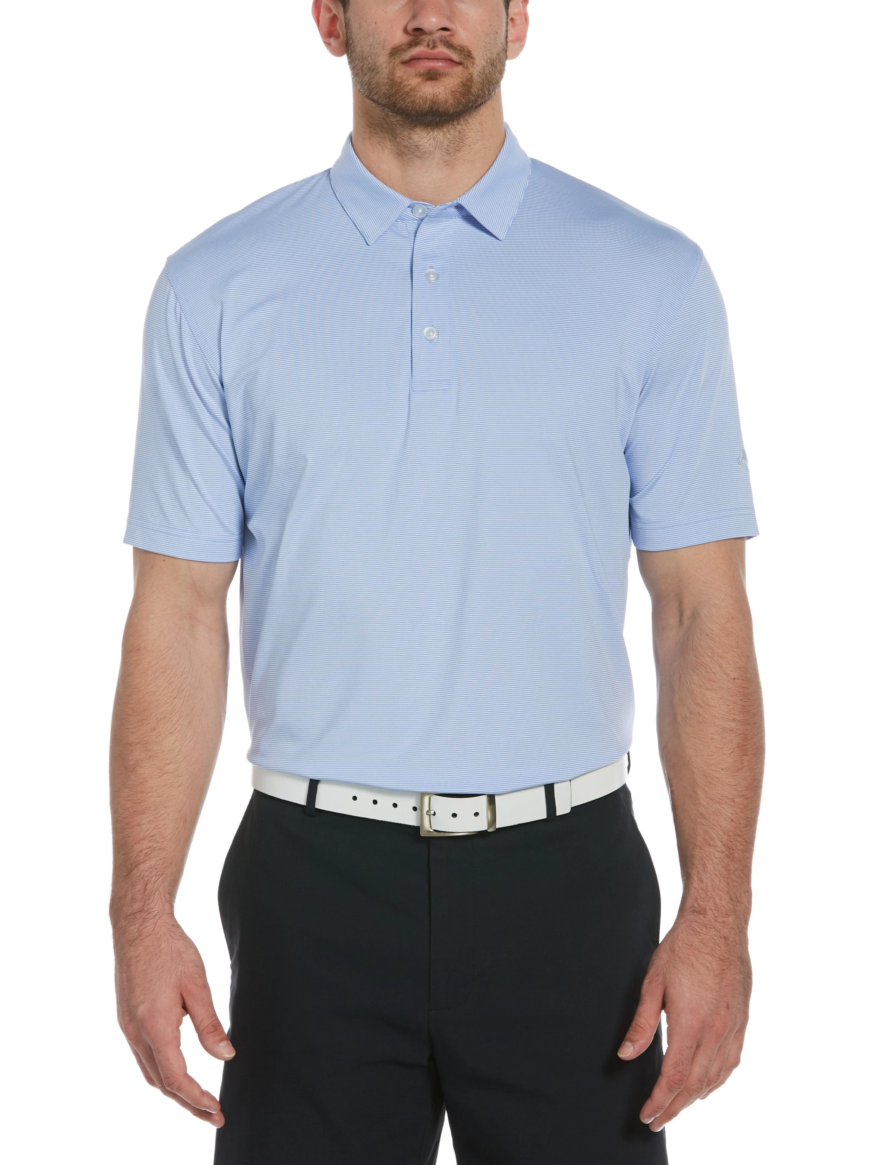 Mens Fine Line Stripe Polo