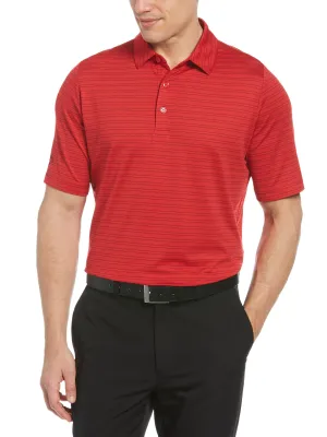 Mens Fine Line Ventilated Stripe Polo