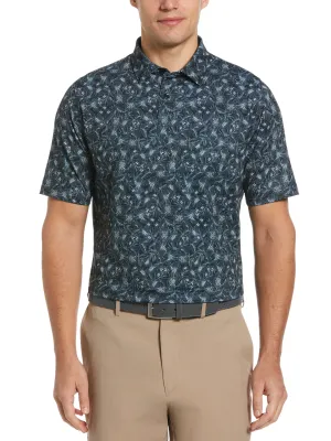 Mens Full Floral Print Polo