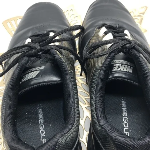 Men’s Nike Golf Shoes Black with Silver Swish Size 9.5