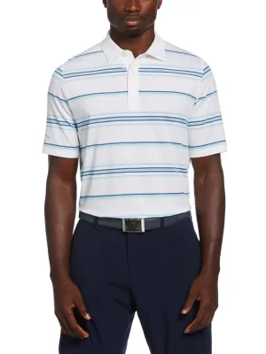 Mens Resort Ventilated Stripe Golf Polo