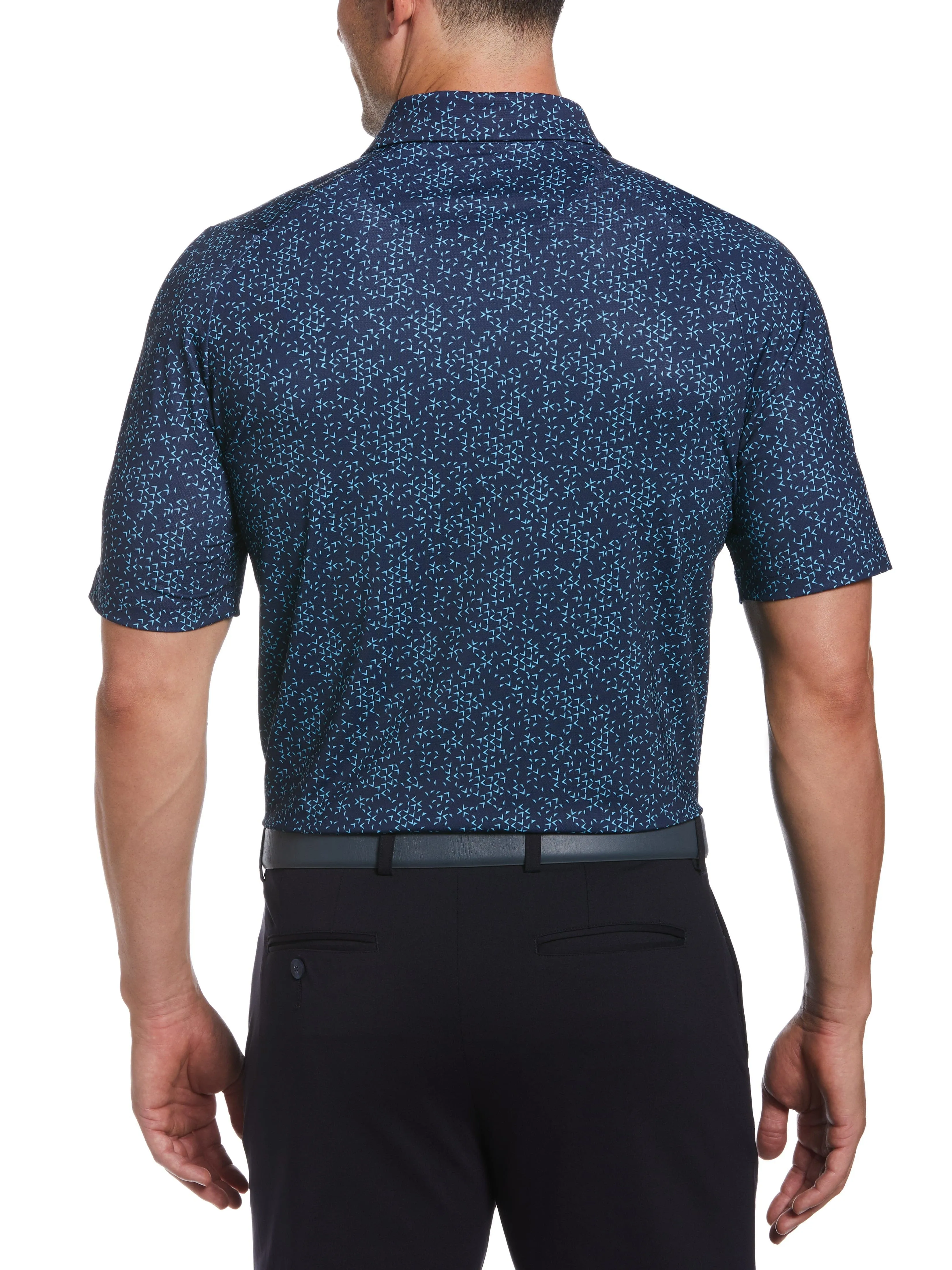 Mens Trademark Chevron Print Golf Polo