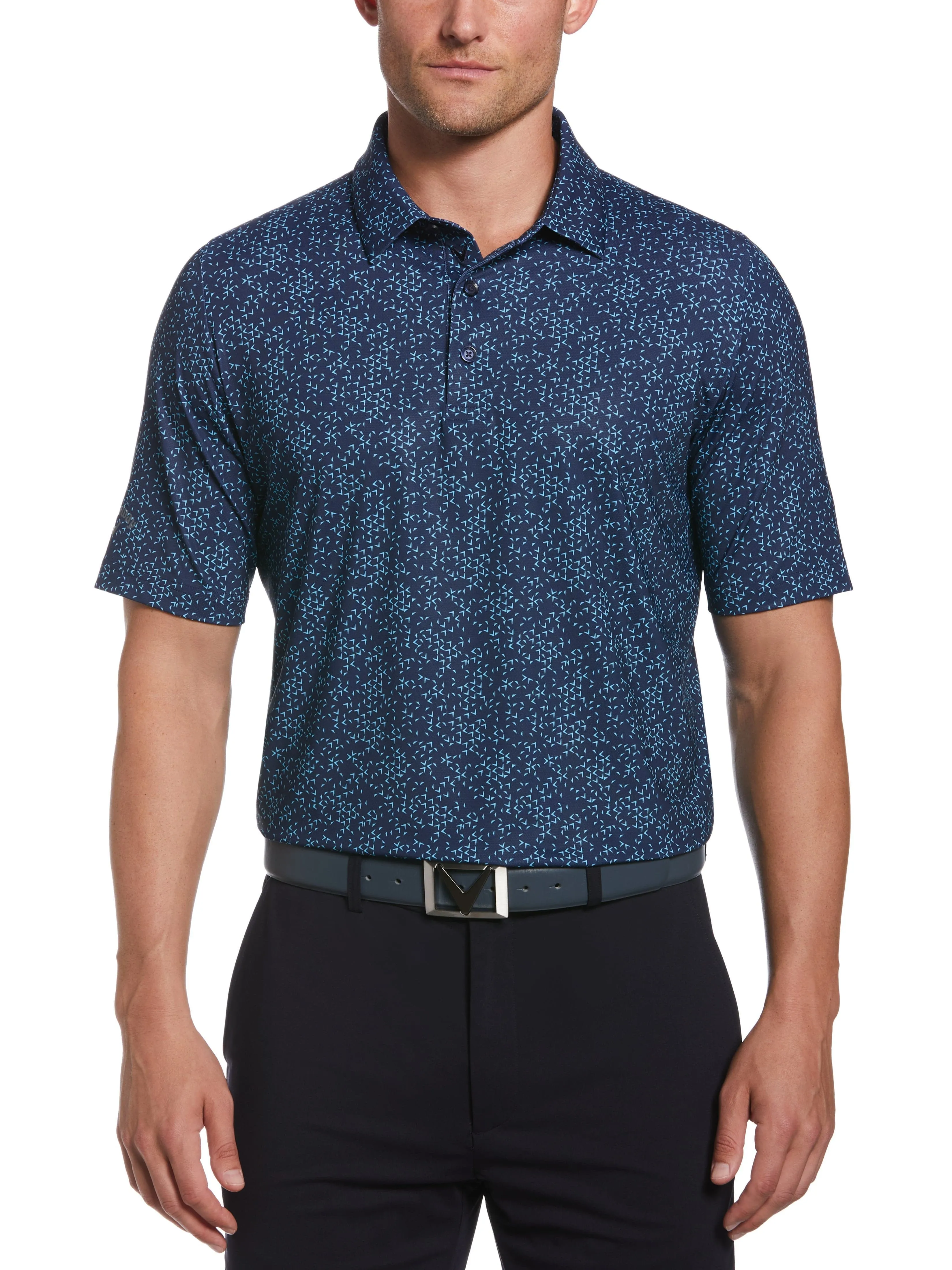 Mens Trademark Chevron Print Golf Polo