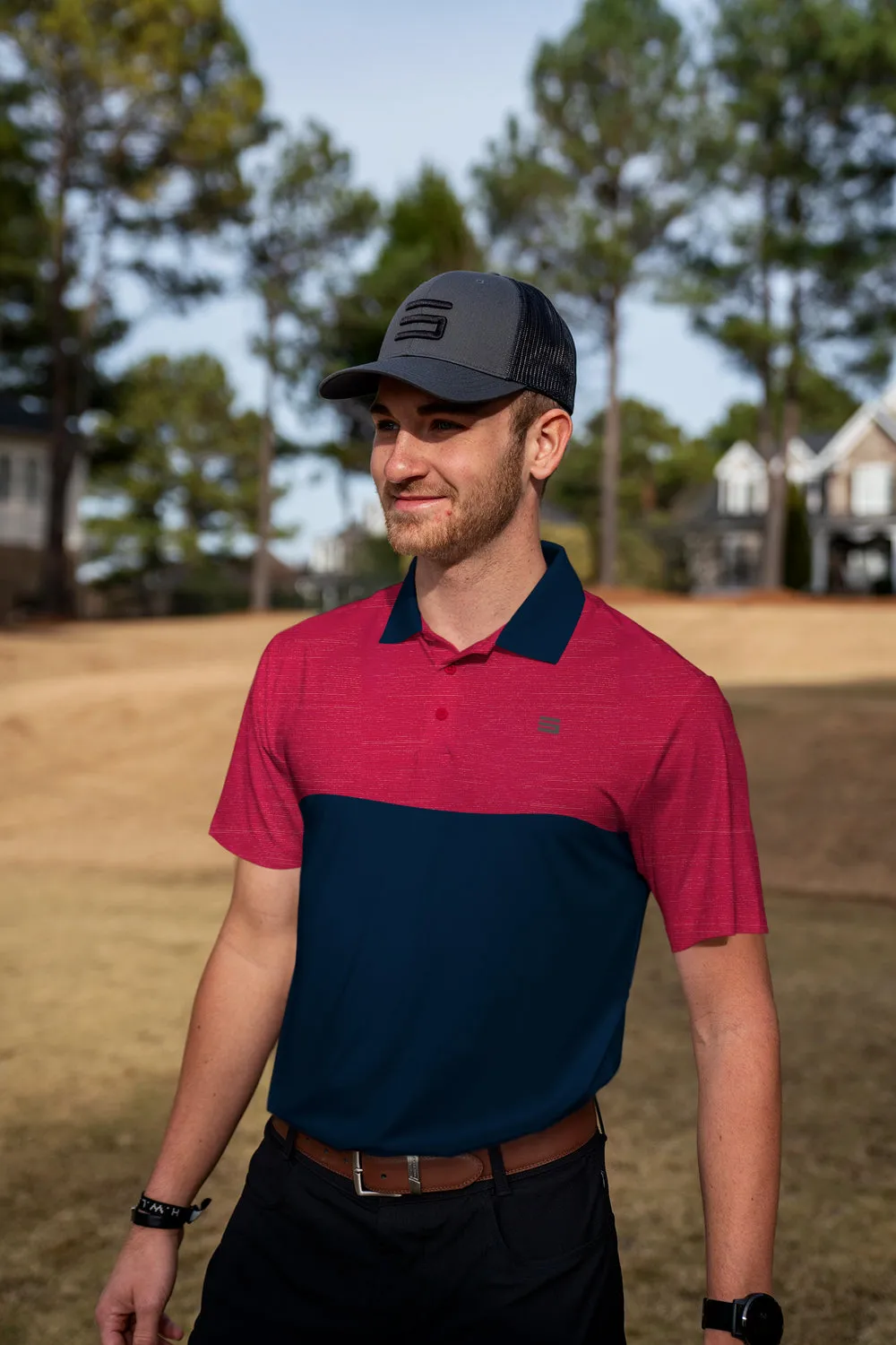 Men's Two-Tone Heathered Dry-Fit Golf Polos - Additional Colors