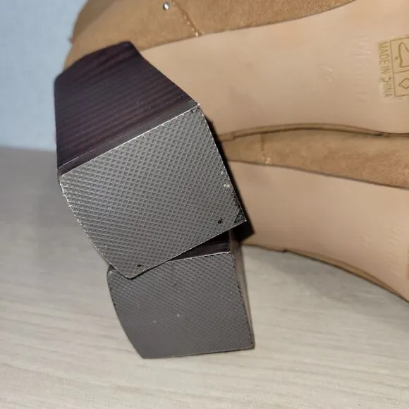 Mi.iM Ankle Boot Studded 70's Boho Heel Women 6.5 Brown MiiM Suede
