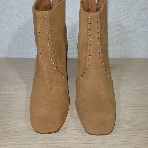 Mi.iM Ankle Boot Studded 70's Boho Heel Women 6.5 Brown MiiM Suede
