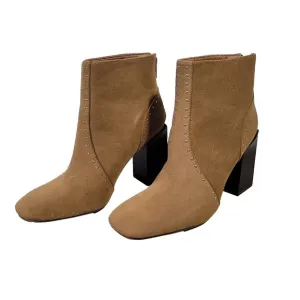 Mi.iM Ankle Boot Studded 70's Boho Heel Women 6.5 Brown MiiM Suede
