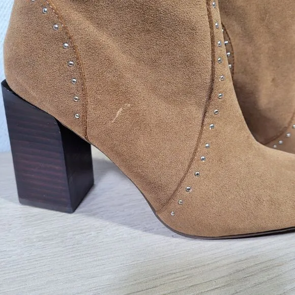 Mi.iM Ankle Boot Studded 70's Boho Heel Women 6.5 Brown MiiM Suede
