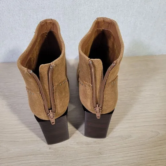 Mi.iM Ankle Boot Studded 70's Boho Heel Women 6.5 Brown MiiM Suede