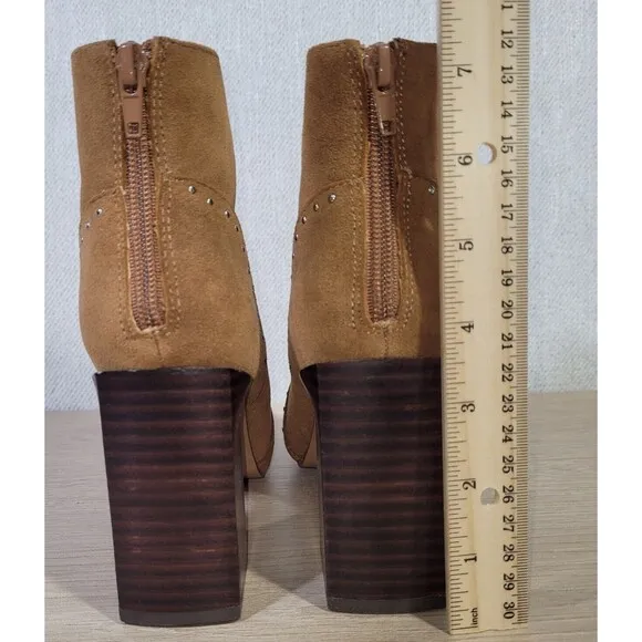 Mi.iM Ankle Boot Studded 70's Boho Heel Women 6.5 Brown MiiM Suede