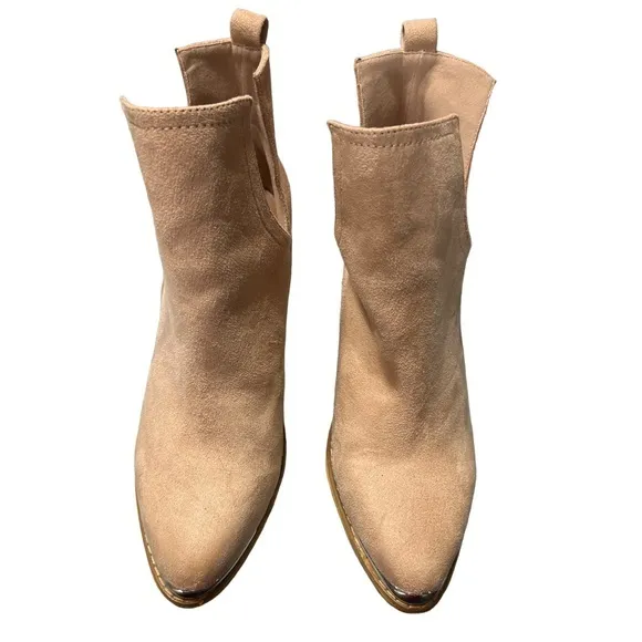 Miim Nude Tess Cutout Bootie‎ Size 10 Silver Accents
