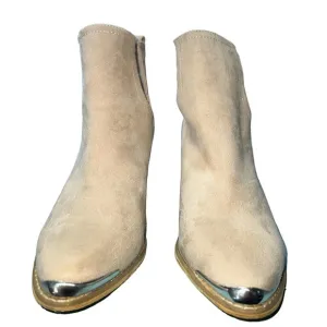 Miim Nude Tess Cutout Bootie‎ Size 10 Silver Accents