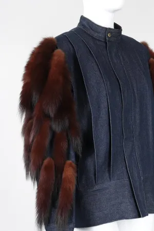 Mink Denim Bomber