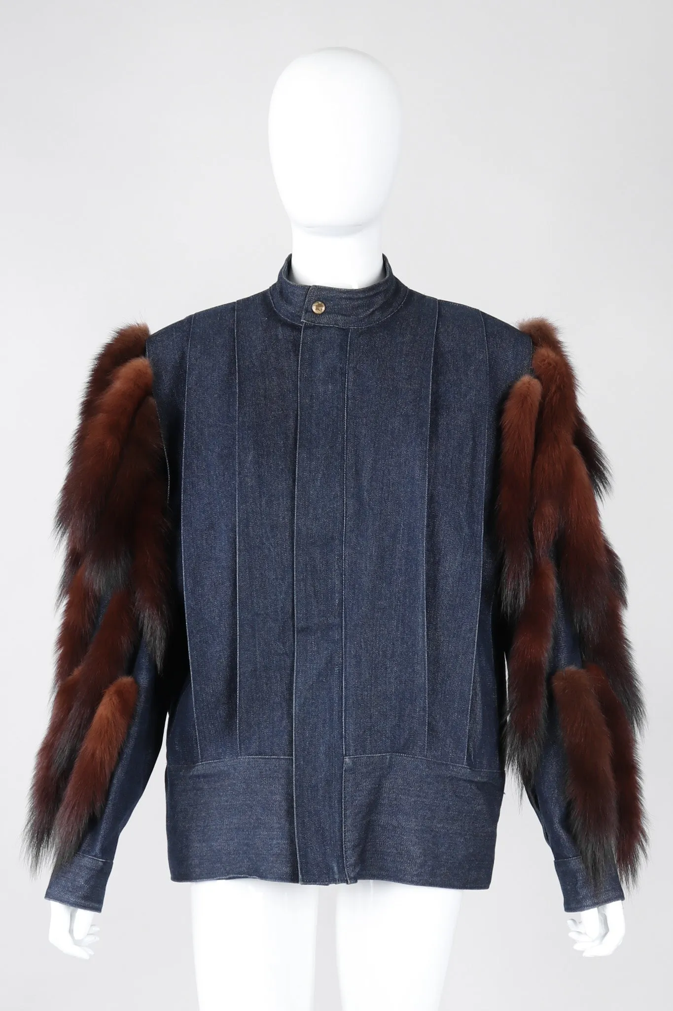 Mink Denim Bomber