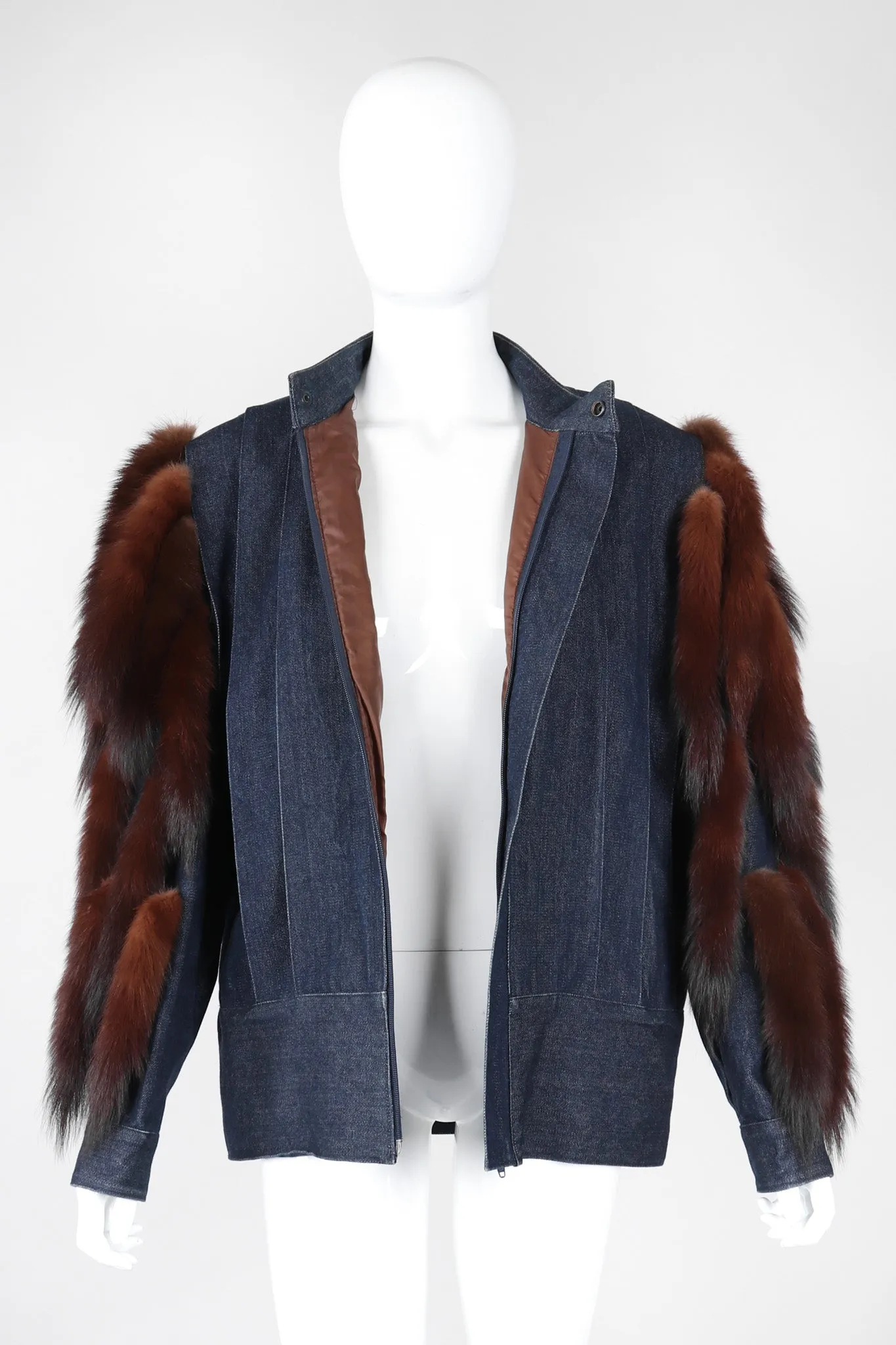 Mink Denim Bomber