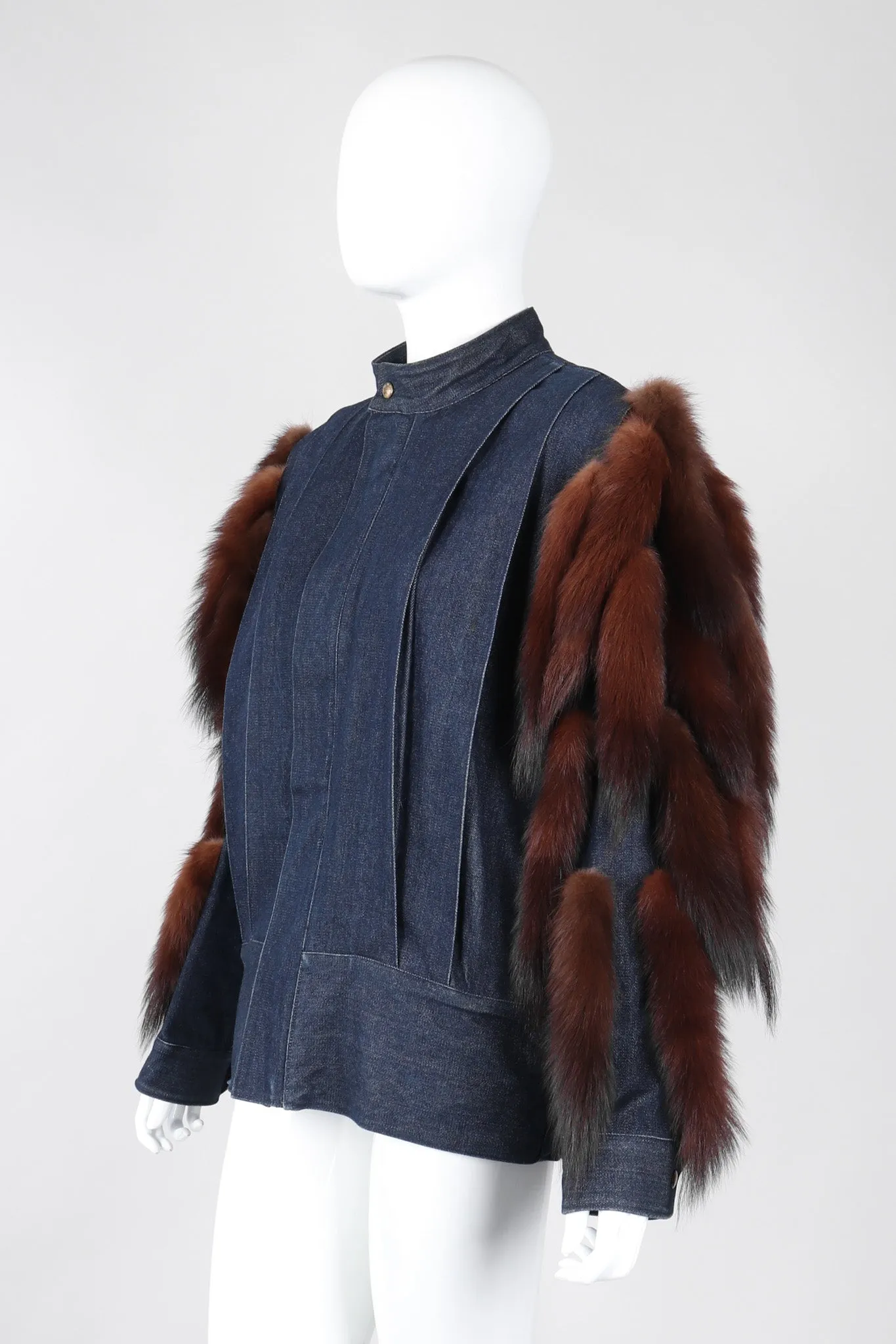 Mink Denim Bomber