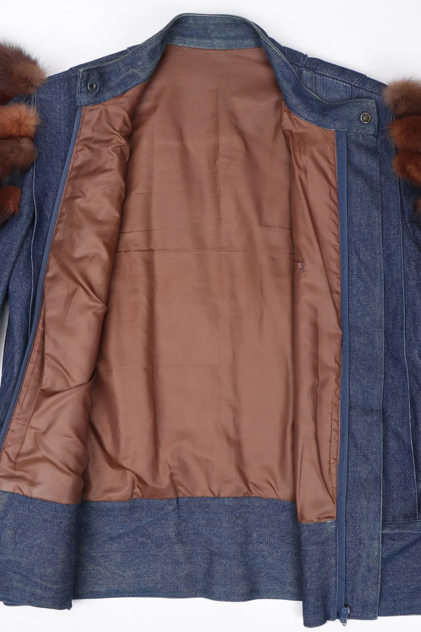Mink Denim Bomber