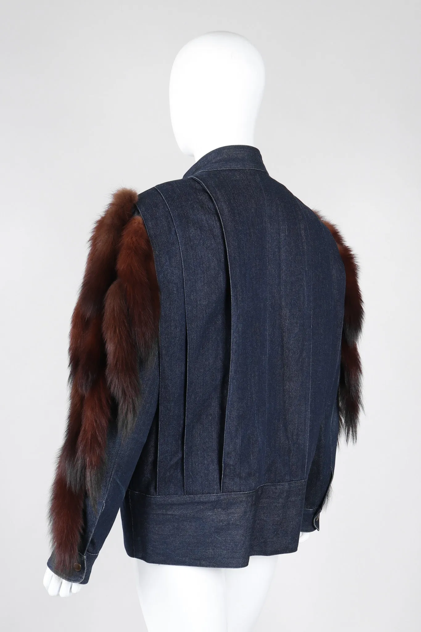 Mink Denim Bomber