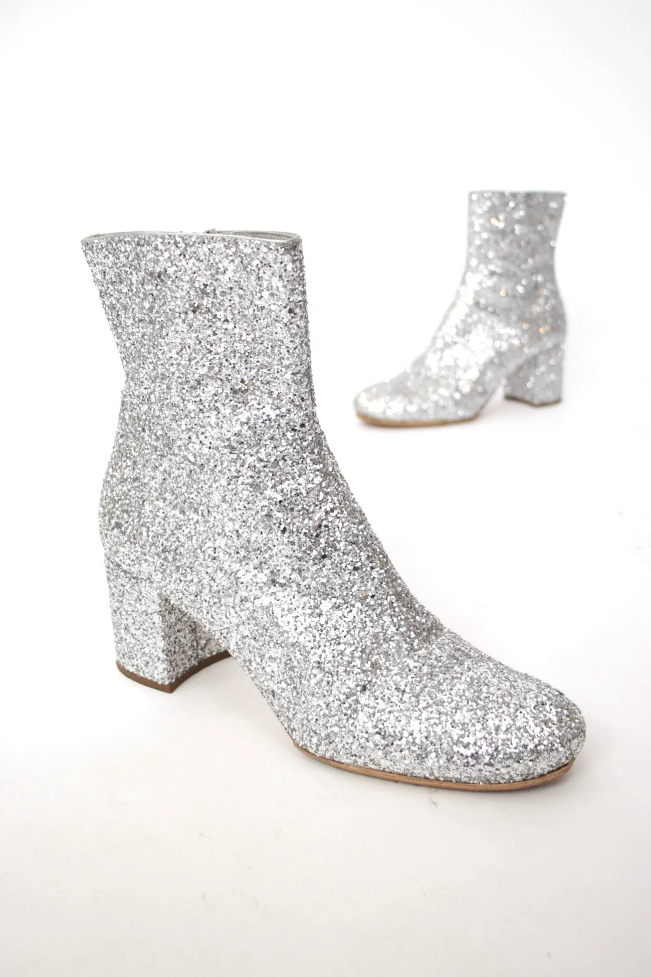 Miu Miu Glitter Ankle Boots